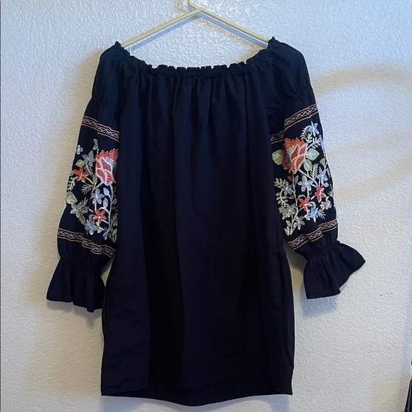 Free People Black Floral Embroidered Dress - Picture 6 of 8